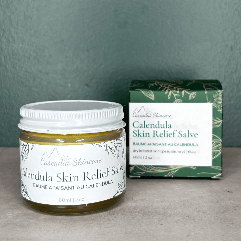 Calendula Skin Relief Salve jar and box packaging