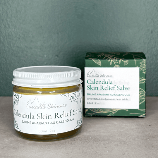 Calendula Skin Relief Salve jar and box packaging