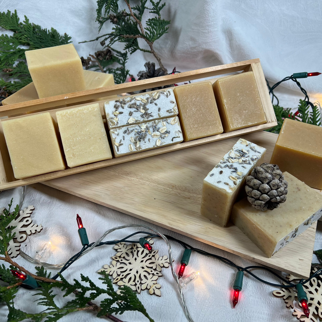 cascadia skincare holiday goat milk soap crate